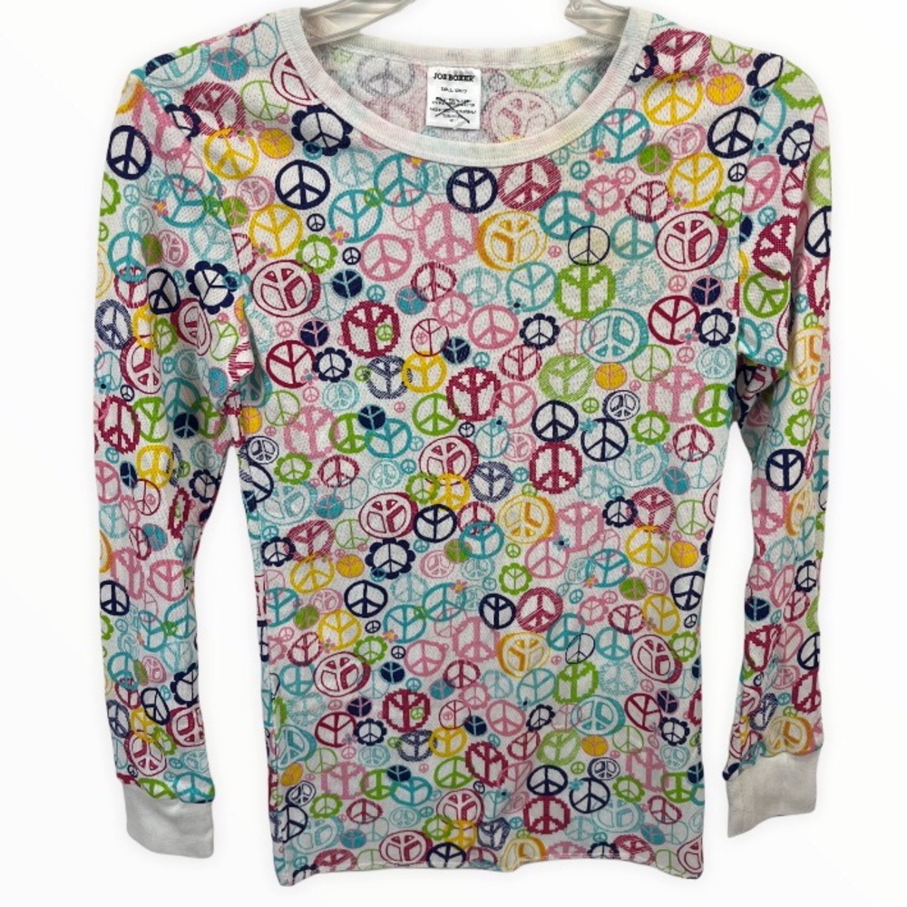 NWOT Joe Boxer Jr’s Thermal Peace Sign Long John Top PJs Small Joe Boxer